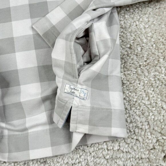 Southern Tide Waylon Gingham Long Sleeve Pullover Glacier Grey - Picture 7 of 11